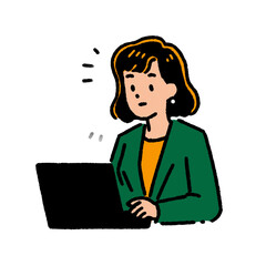 Woman working on a laptop 