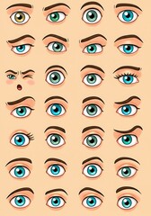 Expressive Eyes: A Cartoon Illustration of Emotions