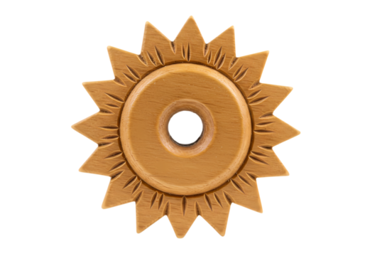Golden Sunburst Medallion: Decorative Element with Central Hole