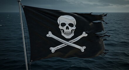 Torn Jolly Roger: Stormy Seas, Grim Symbol