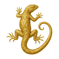 Naklejka premium PNG Golden ornate lizard illustration