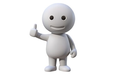 Fototapeta premium Happy white 3d character giving a thumbs up