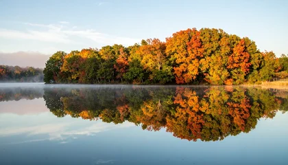 Keuken achterwand Reflectie autumn trees reflected in water  © Clipora