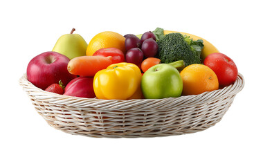 super fresh fruit in the super market fruit display basket isolated on a transparent background