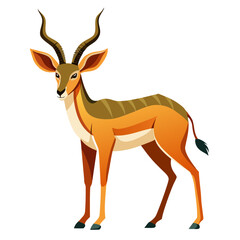 Modern Antelope Illustration on White