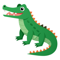 Modern Crocodile Vector on White