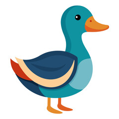 Modern Duck Vector on White
