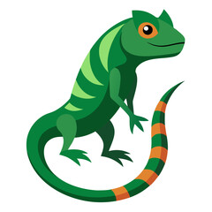 Modern Lizard Vector on White