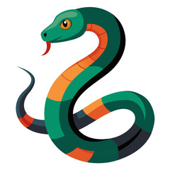 Modern Snake Vector on White