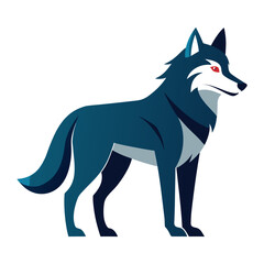 Modern Wolf Vector on White