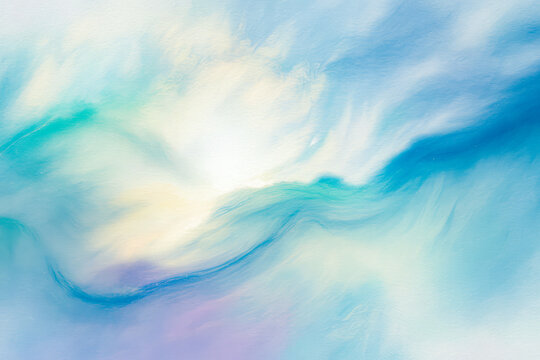 Flowing sky blue and white abstract teal purple