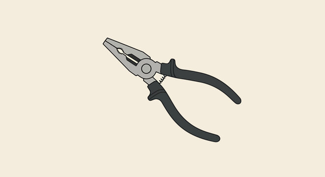 black pliers on beige background clip art preview