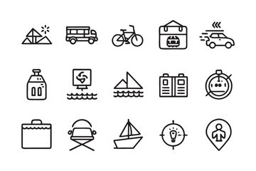 travel icons set