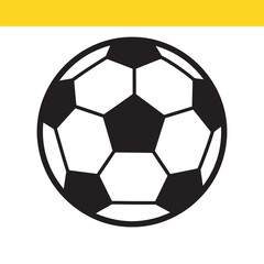Fototapeta premium Classic soccer ball vector icon, a black and white football graphic symbol for sports isolated on a white background.