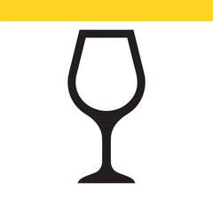 Minimalist wine glass silhouette icon. A clean and modern vector graphic for wineries, restaurants, and beverage branding.