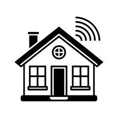 smart home wireless technology digital house vector silhouette