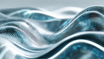 Abstract digital wave forms in light blue and teal