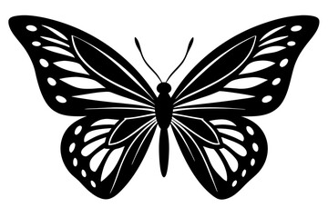 Vector art of silhouette of butterfly tattoo design