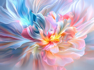 Abstract Swirling Floral Design in Soft Pastel Colors