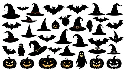 Halloween Icons Silhouettes