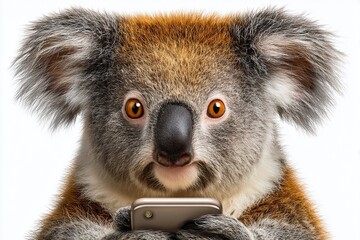 Playful Studio Portrait of a Koala Expertly Captured in Professional Photography Setting