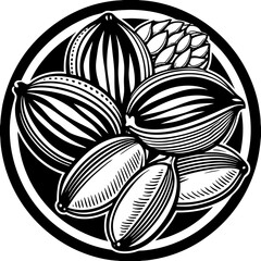 seeds (linocut style)