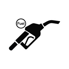 Gasoline pump nozzle black icon, concept illustration, vector flat symbol, glyph sign.