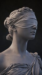 Blindfolded female bust
