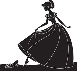 Chic Girl Silhouette in Short Dress