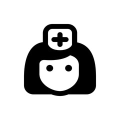 Illustration of a nurse with a traditional nurse's cap featuring a prominent cross symbol on the headwear