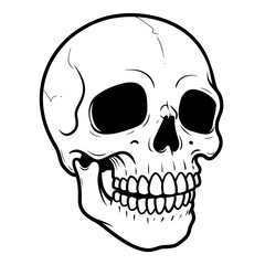 Obraz premium Elegant Line Art Skull: Monochrome Portrait
