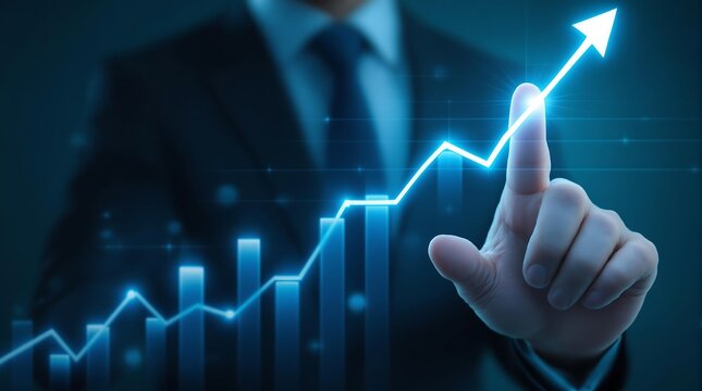 Business growth chart analysis and financial success strategy planning concept idea