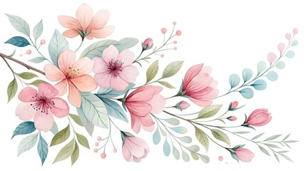 Fototapeta premium watercolor floral background