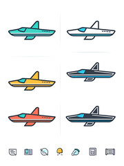 hydroplane icon in different style vector illustration. two colored and black hydroplane vector icons designed in filled, outline, line and stroke style can be used for web, mobile, ui