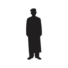standing muslim silhouette vector art