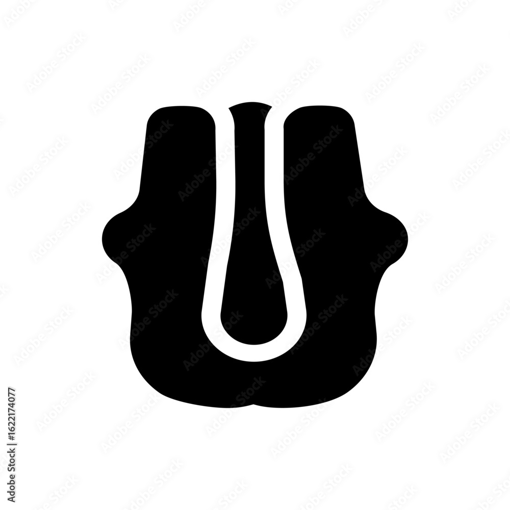 Aufkleber abstract black and white design featuring a stylized u shape with rounded edges and symmetrical form