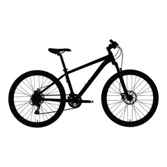 Fototapeta premium Art of silhouette of a mountain bicycle isolated on white background