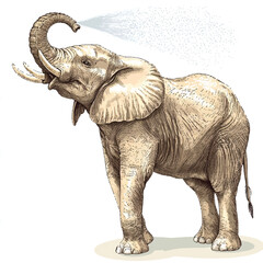 Obraz premium a elephant spraying water