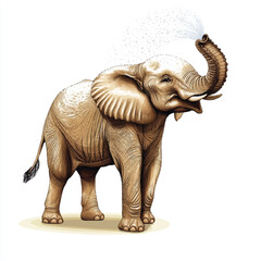 Obraz premium a elephant spraying water