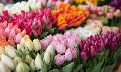 Colorful tulips bouquet