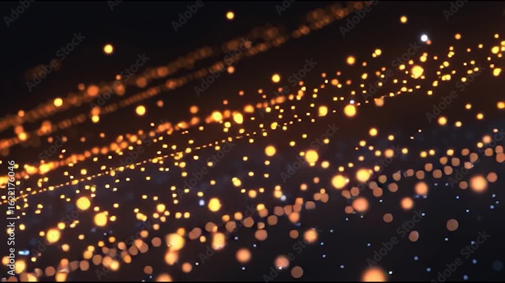 Poster a mesmerizing abstract image with glowing particles on a dark background