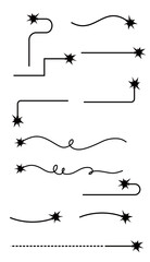 a collection of arrow icons with various shapes and directions. the concept of an arrow direction. straight arrow. curved arrow. turning arrow. turning arrow. dotted arrow. firework arrow