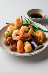Assortment of Tempura with Shrimp and Vegetables