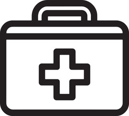Fototapeta premium First Aid Kit Icon with Cross Symbol