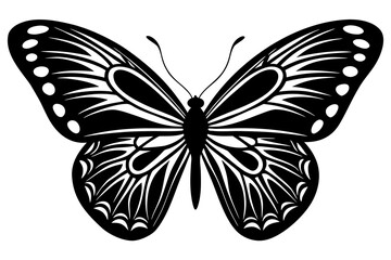 Vector art of silhouette of butterfly 