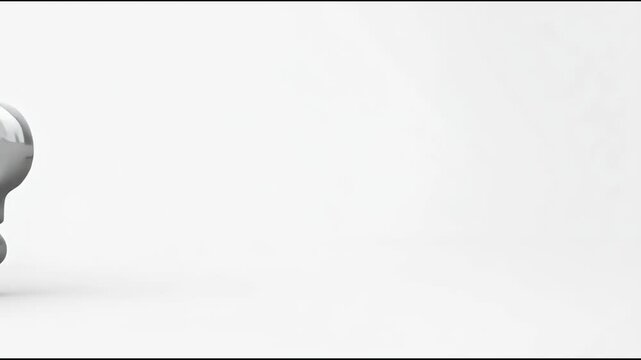 A row of five silver question marks are shown on a white background