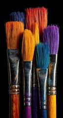 Fototapeta premium Close-up of colorful paintbrushes