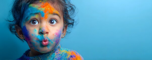Vibrant toddler during Holi festival celeb n