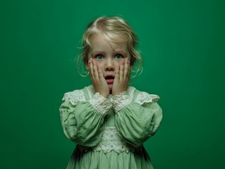 Young child on a haunted house tour