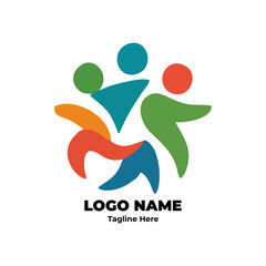 Global Synergy Network Logo: Premium Vector Icon Representing Unified Teamwork and Societal Human Connection